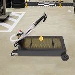 17 Gallon Oil Drain Pan And Electric Pump Cart 7.2FT Soft Pipe. Fixed Price $172.40.