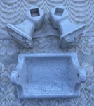 Vintage Mcm Sun Japan White Ceramic Tile Towel Toilet Paper Holder Decor. Fixed Price $29.00.