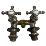 Antique/vintage Brass Standard Mfg Co. Clawfoot Tub Faucet - Hot Cold Porcelain. Fixed Price $130.00.