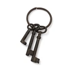 3 Cast Iron Jailer's Church Skeleton Key Ring Victorian Antique Style Decoration. Fixed Price $8.00.