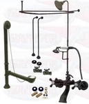 Oil Rubbed Bronze Clawfoot Tub Kit W/shower Riser, Enclosure & Drain. Fixed Price $1328.99.