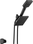 Delta Square 2-IN-1 Dual Shower Head With 4-SETTING Handheld Spray, Matte Black. Fixed Price $202.99.