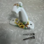 Vintage Italian Porcelain Ceramic Sun Flower Daisy Floral Towel Holder Unique. Fixed Price $25.12.