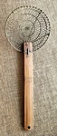 Vintage Brass Spider Wire Mesh Strainer 16" Bamboo Handle. Fixed Price $16.99.