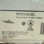 Delta RP91363BL Vero 1.75 Gpm Touch Clean Shower Head, Matte Black. Fixed Price $325.00.