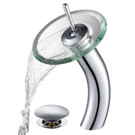 Kraus KGW-1700-PU-10-CL Waterfall Hole Clear Glass Vessel. Fixed Price $164.95.