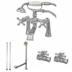 Kingston Vintage Double Handle Wall Mount Clawfoot Tub Faucet W/ Shower. Fixed Price $459.23.