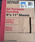 25 Pack Norton All Purpos 9" X 11" Sanding Sheets 120C Brand New. Fixed Price $20.00.