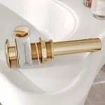 Pop-up Sink Drain With Overflow Brass Gold Pvd Renovators Supply. Fixed Price $59.99.