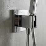 Hansgrohe Fixfit Wall Outlet Square With Handshower Holder Chrome 26889001. Fixed Price $141.22.