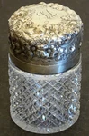 1800'S Gorham Antique Sterling Silver & Cut Glass Bath Salts Dresser Jar. Fixed Price $775.00.