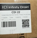 Infinity Drain Compact Clamp Down Cast Iron With 2" Throat And Cdi 22. Fixed Price $63.75.