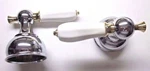 Delta H612CB Roman Faucet Handles Porcelain Lever Shiny Chrome & Brass Large. Fixed Price $89.90.