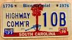 South Carolina 1976 1977 1978 Highway Commissioner License Plate " 10 B Low N0. Fixed Price $59.99.