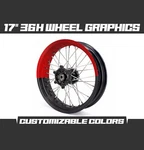 Supermoto Wheel 17" 36H Rim Red Black 50/50 Graphics Kit Bike Front Rear Wrap. Fixed Price $72.99.