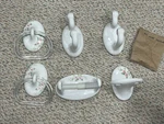 Vtg Lenape Classic Porcelain Towel Ring Toilet Paper Holder Toothbrush Hooks Set. Fixed Price $68.00.