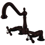 Kingston Brass KS1145AX Heritage Two-handle Bridge Kitchen Faucet. Fixed Price $254.78.