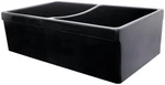 Whitehaus WHQDB532 33" Double Basin Reversible Fireclay Farm - Black. Fixed Price $1120.00.