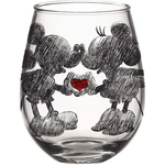 Disney Mickey And Minnie Glitter Stemless Glass 20 Oz Drinking Cup Gift. Fixed Price $36.11.