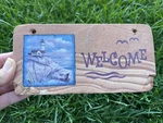 Expressions By Thirstystone Welcome Plaque W/ Beach, Boat, & Lighthouse.. Fixed Price $13.00.