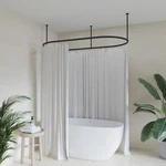 Naiture Stainless Steel/aluminum Oval Shower Curtain Rod With Ceiling Support. Fixed Price $399.99.