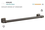 Kohler K-26551-2BZ Grand Grab Bar Oil-rubbed Bronze New Sealed. Fixed Price $69.99.