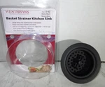 Westbrass 3-1/2" Inch Kitchen Basket Strainer Wing Nut Style, Matte Black *flaws. Fixed Price $21.00.