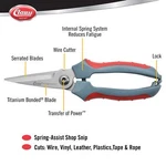 Clauss 8" Titanium Snips With Wire Cutter Spring-assist Serrated Blades Gray .... Fixed Price $18.22.