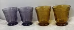 Abbott Collection 27-DESIREE Amber & Lavender Flower Glassware 4" Tall #23D. Fixed Price $29.99.