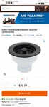 441090 Blanco Matte Anthracite Basket Strainer. Fixed Price $50.00.