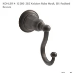 Kohler K-13505-2BZ Kelston Single Robe Hook, Oil-rubbed Bronze. Fixed Price $30.00.