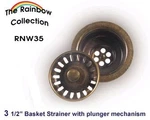 Whitehaus RNW35 1/2'' Kitchen Fireclay Sink Brass Basket Strainer. Fixed Price $129.00.