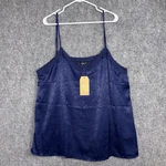 Andree By Unit Top Womens 1X Blue Satin Cami Y2K Classic Capsule Party Date. Fixed Price $19.95.