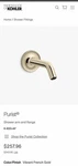 Kohler K-933-F2-AF Purist Shower Arm And Flange Vibrant French Gold. Fixed Price $200.00.