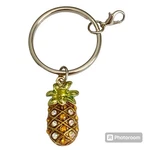 Pineapple Keychain Zipper Pull Purse Charm Gold Tone Crystal Tropical Island. Fixed Price $9.99.