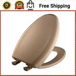 Bemis Elongated Toilet Seat Soft Close Plastic Mexican Sand Easy Clean Secure. Fixed Price $69.99.