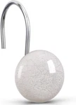 " Off White Marble Shower Curtain Hooks Rings, Set 12 Crack Stone Decorative. Fixed Price $22.99.