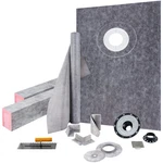 Shower Pan Kit 38X60 Complete Waterproof Tile Base W/ Offset Drain & Curbs. Fixed Price $209.86.