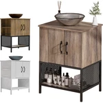 24" Bathroom Vanity W/tempered Glass Vessel Freestanding Cabinet Open Shelf New. Fixed Price $197.99.