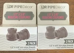Packages Of Ldr Pipe Decor 1/2"X3/8" Galvanized Grey Reducing Couplings. Fixed Price $11.79.