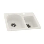 Swanstone KS02518DB.011 Solid Surface 1-HOLE Dual Mount Double-bowl Kitchen S.... Fixed Price $331.87.