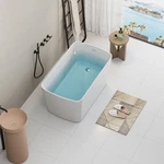 49" Acrylic Freestanding Soaking Bathtub,square-shape Japanese Hot. Fixed Price $548.79.
