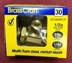 Brasscraft Multi Turn Dual Outlet Valve CR1900RX (rough BRASS)2 Pack &. Fixed Price $24.99.