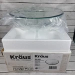 Kraus GV-101-14 Clear Tempered Glass Round Vessel Bathroom Sink New. Fixed Price $55.96.