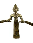 Vintage Set Brass Towel Bar Rings Figural Tribal Statue Wall Mount Boho Decor. Fixed Price $125.00.