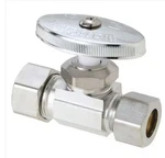 Plumb Pak PP53PCLF 1/2-FIP 3/8-OD Brass Chrome 1/4-TURN Straight Shut-off Valve. Fixed Price $7.50.