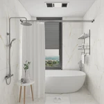 Naiture Stainless Steel/aluminum Straight Double Shower Curtain Rod. Fixed Price $155.99.