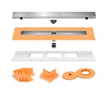 All-in-one Linear Waterproof Drain Kit- Center Channel Body With Grate. Fixed Price $645.44.