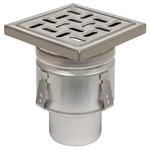 Blucher BFD-324 Square Floor Drain, 304 Stainless Steel, 4", Spigot. Fixed Price $455.99.