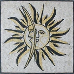 Sun Moon Face Garden Pool Home Marble Mosaic. Fixed Price $355.00.
